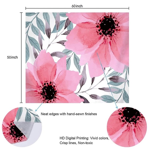 Chic Floral Bohemian Spring/Summer Wedding/Party Indie Tapestry Wall Decor/Art - Picture 3 of 5